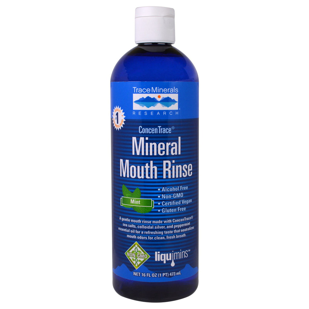 Trace Minerals Research, ConcenTrace Mineral Munsköljning, Mint, 16 fl oz (473 ml)