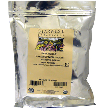 Starwest Botanicals, Cinnamon Powder, 1 lb (453,6 g)