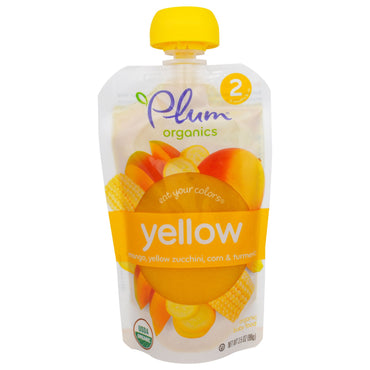 Plum s Stage 2 Eat Your Colors Mango amarillo Calabacín amarillo Maíz y cúrcuma 3,5 oz (99 g)