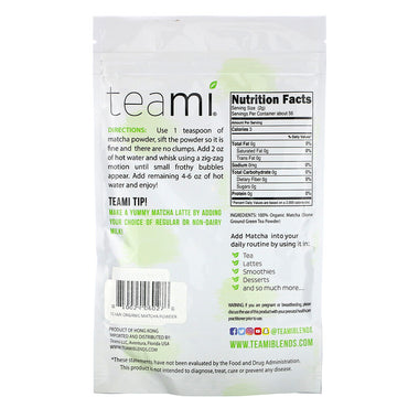 Teami, Poudre de Matcha, Qualité Cérémoniale, 4 oz (113 g)