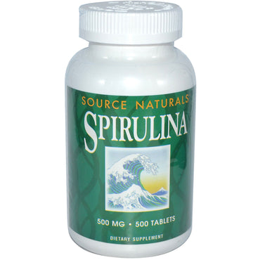 Source Naturals, Espirulina, 500 mg, 500 tabletas