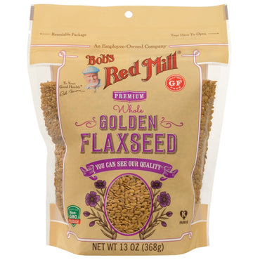 Bob's Red Mill, graines de lin dorées entières, 13 oz (368 g)