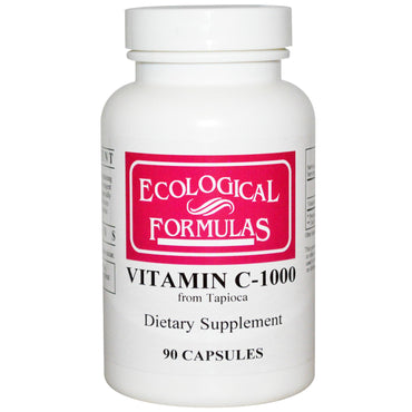 Cardiovascular research ltd., fórmulas ecológicas, vitamina c-1000, 90 cápsulas