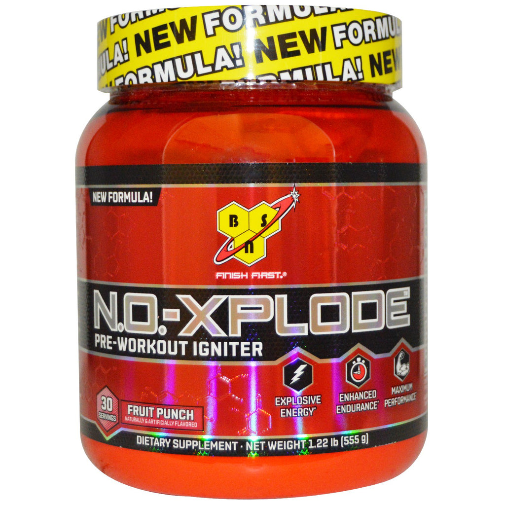 BSN, NO-Xplode, pre-workout-ontsteker, fruitpunch, 555 g (1,22 lbs)