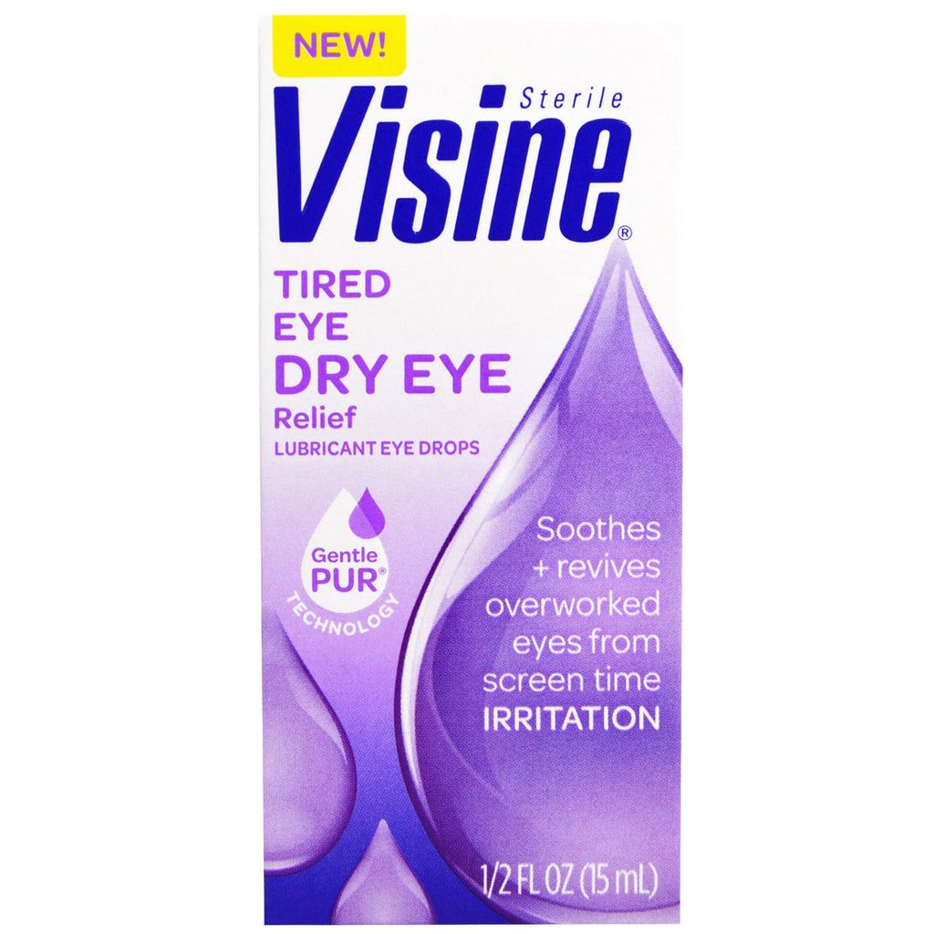 Visine Alivio para ojos secos y cansados ​​estériles 1/2 fl oz (15 ml)
