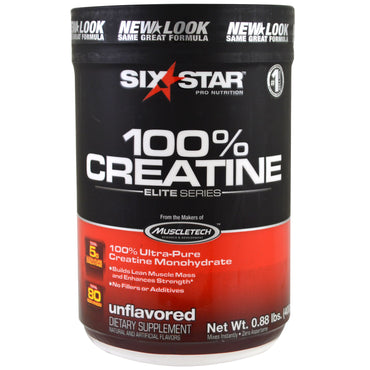 Six Star, Elite-Serie, 100 % Kreatin, nicht aromatisiert, 0,88 lbs (400 g)