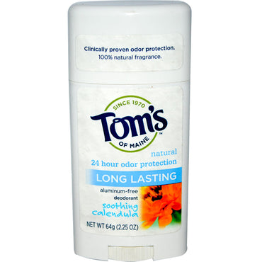 Tom's of Maine, Desodorante natural de larga duración, Caléndula calmante sin aluminio, 64 g (2,25 oz)