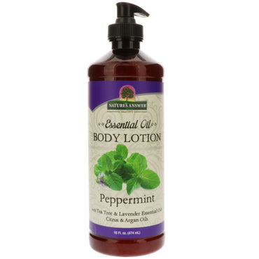 Nature's Answer, Essential Oil, Body Lotion, Peppermint , 16 fl oz (474 ml)