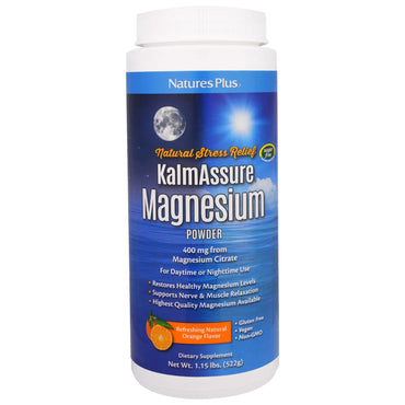 Nature's Plus, Kalmassure, Magnesium Powder, Orange Flavor, 400 mg, 1.15 lbs (522 g)