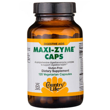 Country Life, Capsules Maxi-Zyme, 120 capsules végétariennes