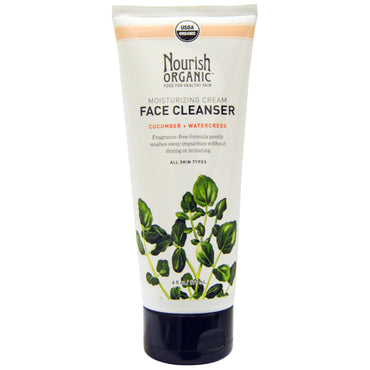 Nourish , Moisturizing Cream Face Cleanser, Cucumber + Watercress, 6 fl oz (177 ml)