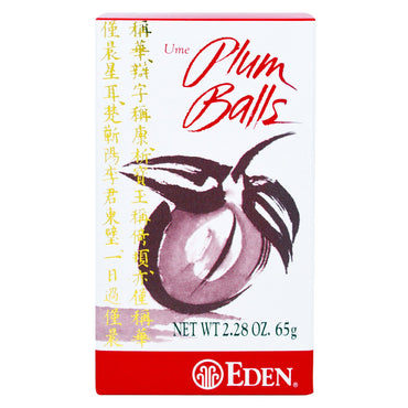 Eden Foods, Bolas de ciruela Ume, 65 g (2,28 oz)