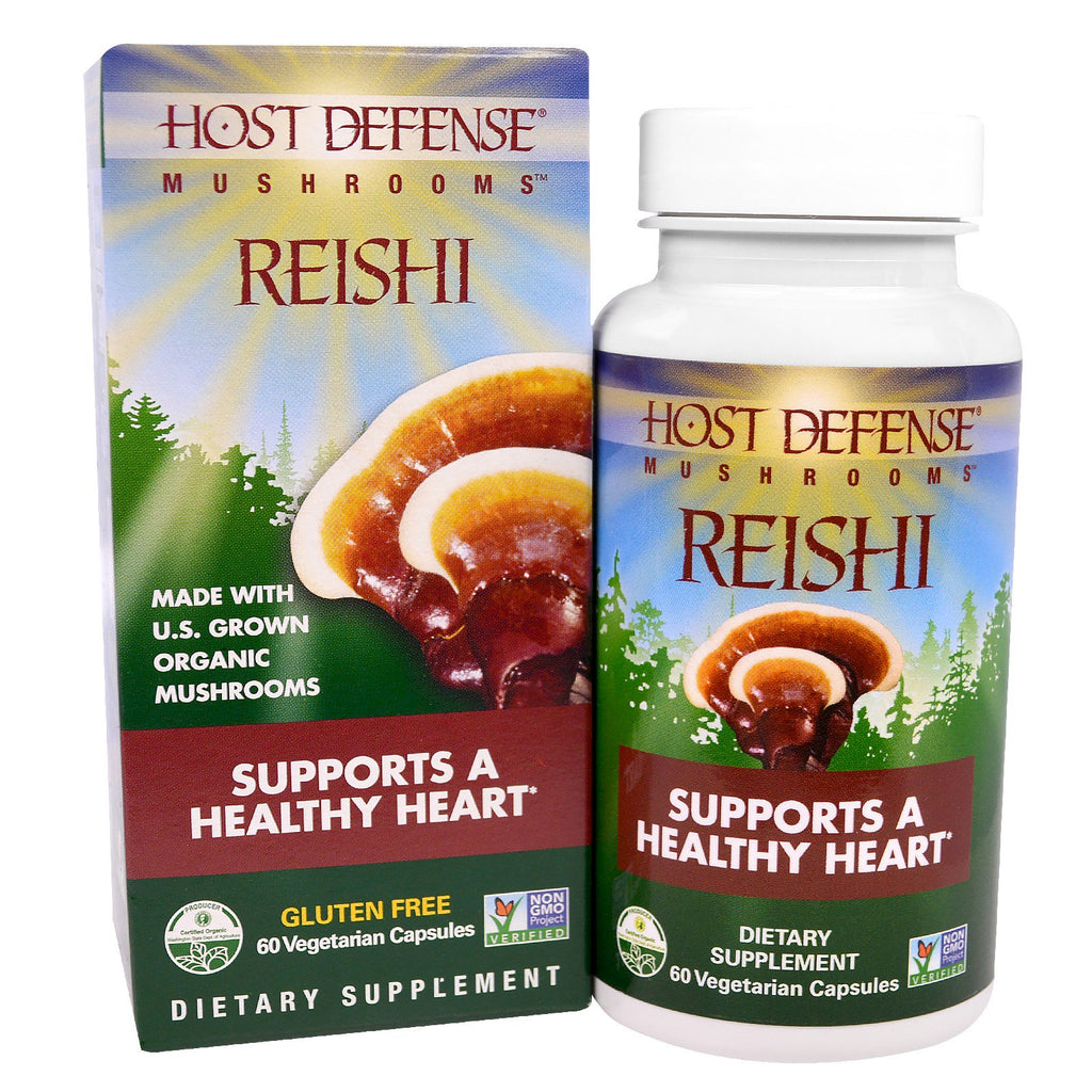Fungi Perfecti, Host Defense Mushrooms, Reishi, ondersteunt een gezond hart, 60 Veggie Caps