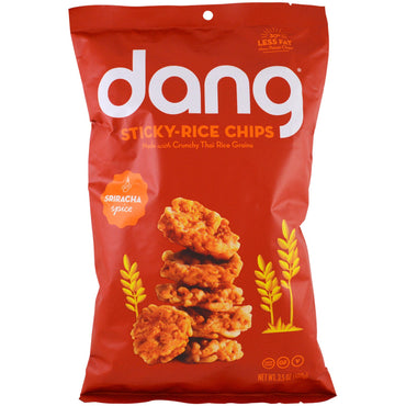 Dang Foods LLC, Chips de arroz pegajoso, Sriracha, 100 g (3,5 oz)