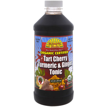 Dynamic Health Laboratories, Kurkuma & Gember Tonic, Tart Cherry, 16 fl oz (473 ml)
