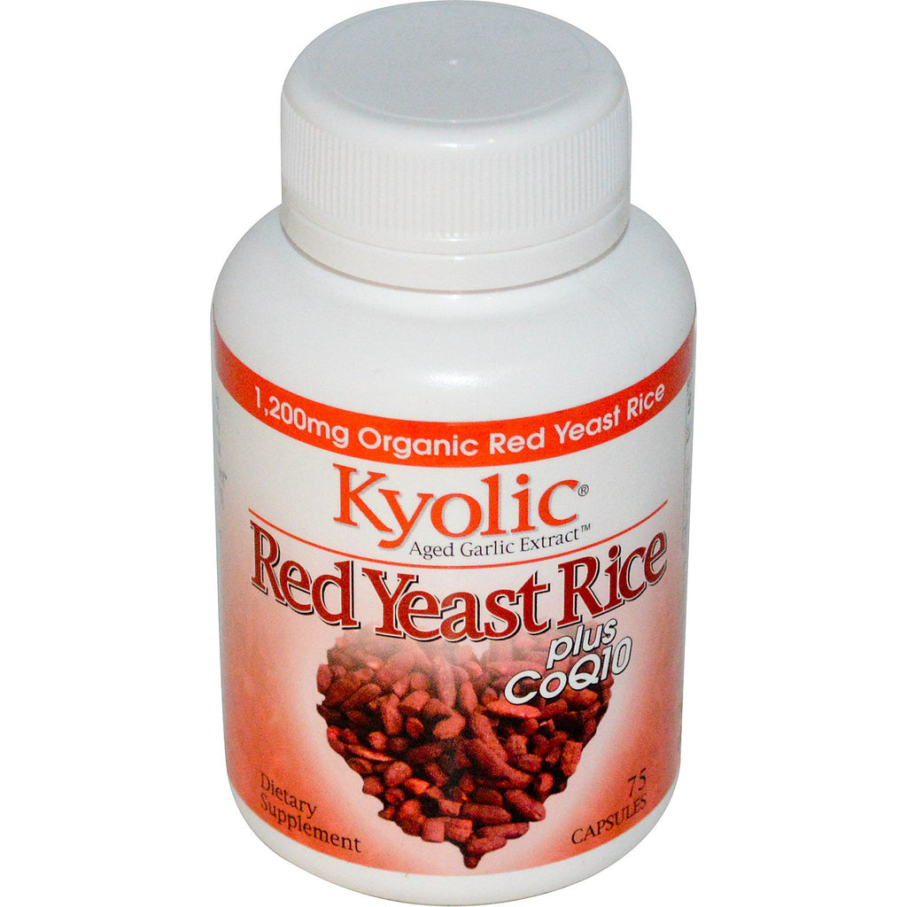 Wakunaga - Kyolic, Aged Garlic Extract, Red Yeast Rice, Plus CoQ10, 75 Capsules