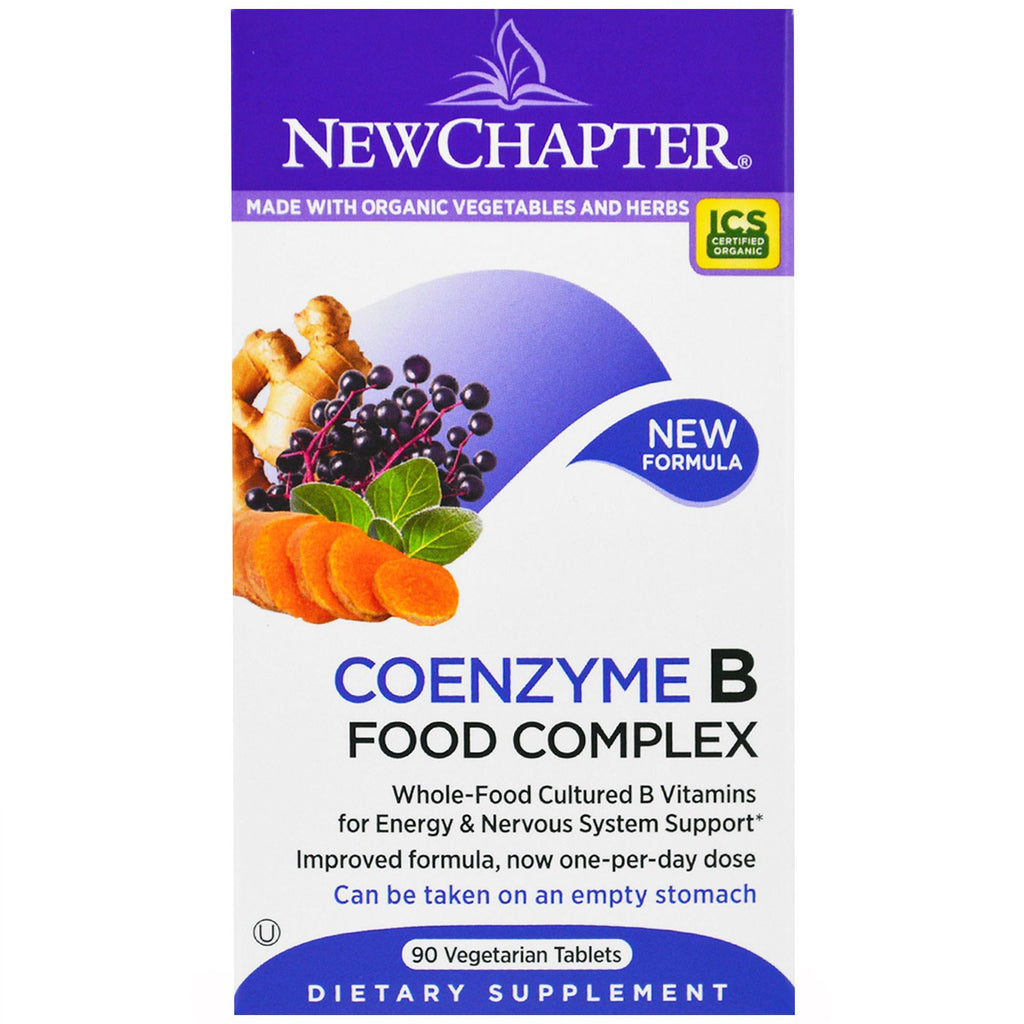 New Chapter, Complexe alimentaire Coenzyme B, 90 comprimés végétariens