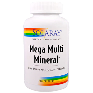Solaray, mega multi mineral, 200 kapsler