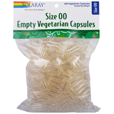 Solaray, Capsules Végétariennes Vides Taille 00, 500 Capsules Végétales
