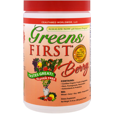 Greens First, batido antioxidante superalimento, bayas, 288 g (10,16 oz)