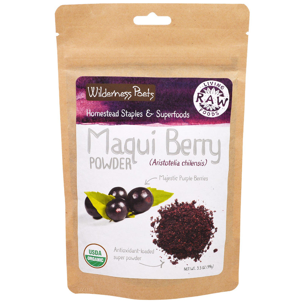 משוררי מדבר, מזון גולמי חי, אבקת Maqui Berry, 3.5 אונקיות (99 גרם)