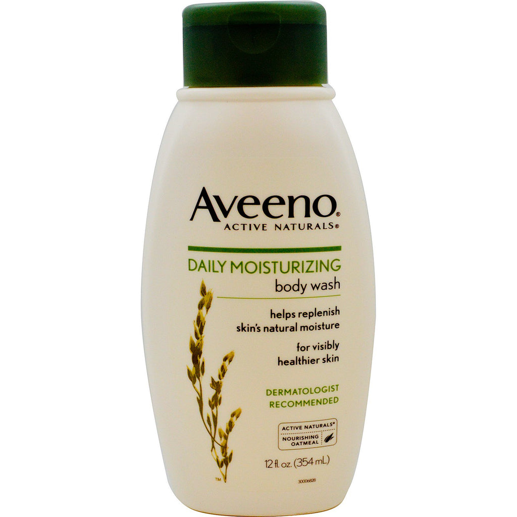 Aveeno, Active Naturals, ครีมอาบน้ำให้ความชุ่มชื้นรายวัน, 12 ออนซ์ (354 มล.)