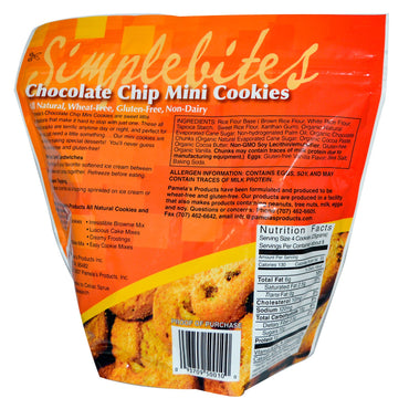 Pamela's Products, Simplebites, Mini galletas con chispas de chocolate, 7 oz (198 g)