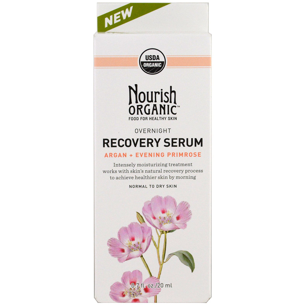 Nourish , Overnight, Recovery Serum, Argan + Evening Primrose, 0.7 oz (20 ml)