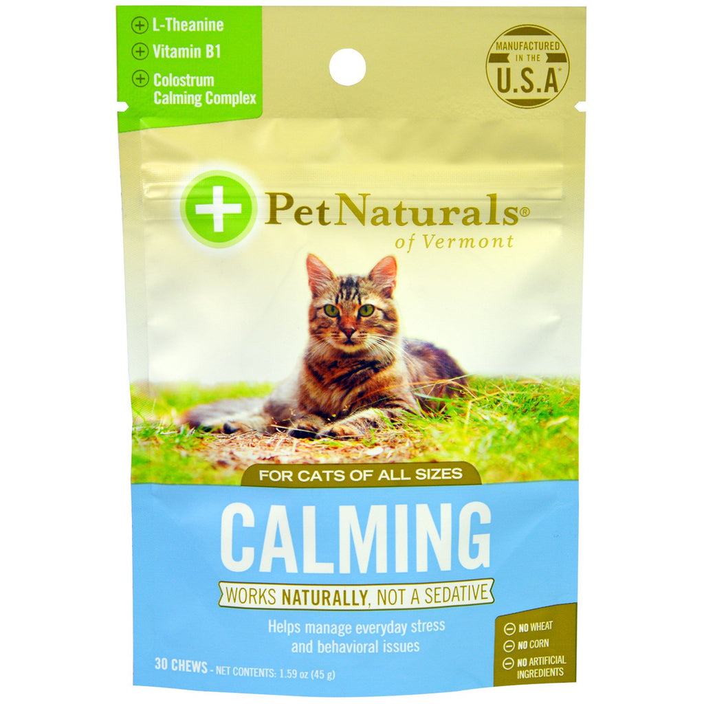 Pet Naturals of Vermont, Calmante, Para Gatos, 30 Mastigáveis, 45 g (1,59 oz)