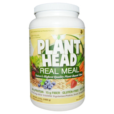 Genceutic Naturals, Plant Head, Real Meal, vainilla, 2,3 lb (1050 g)