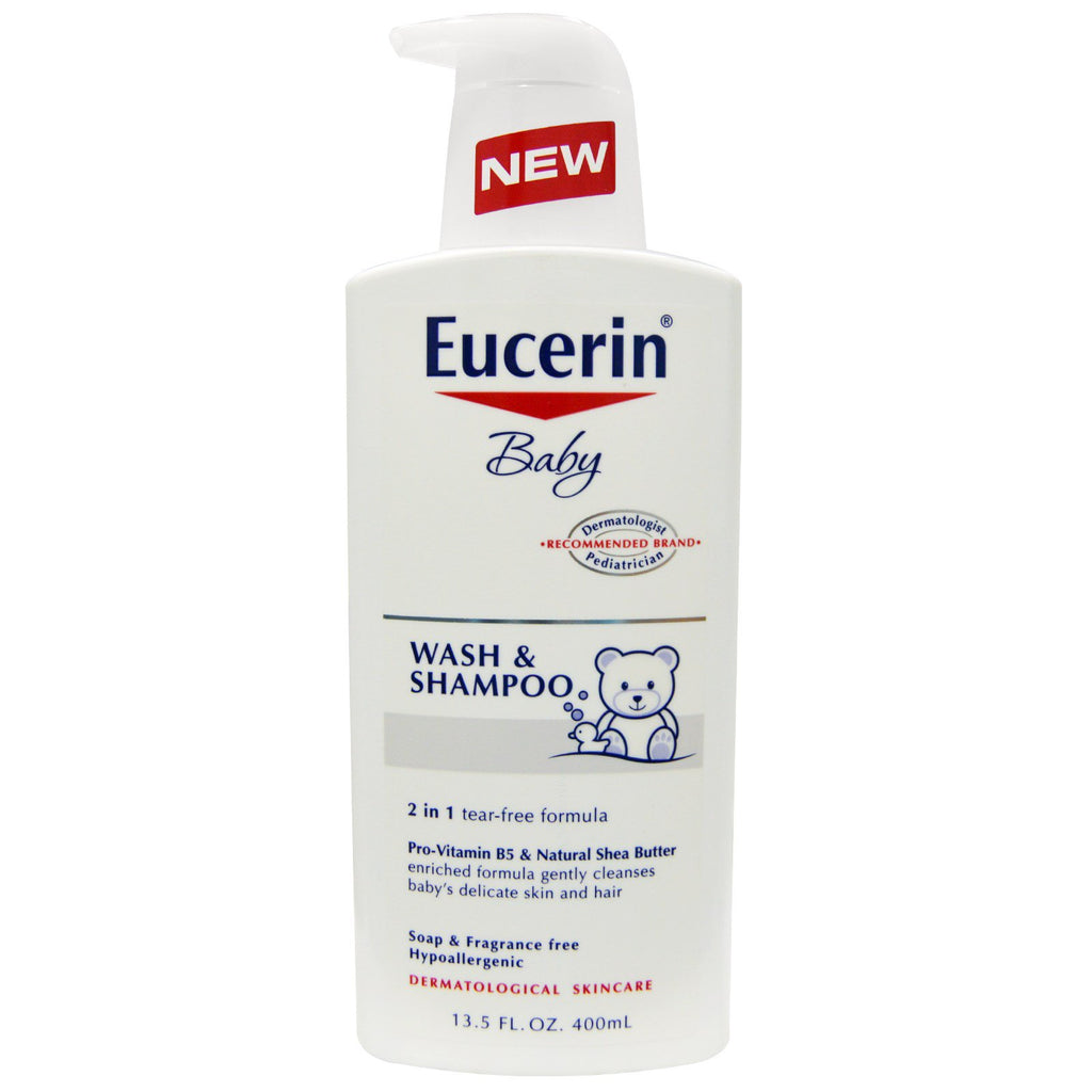 Eucerin, Bébé, Nettoyant et shampoing, Sans parfum, 13,5 fl oz (400 ml)