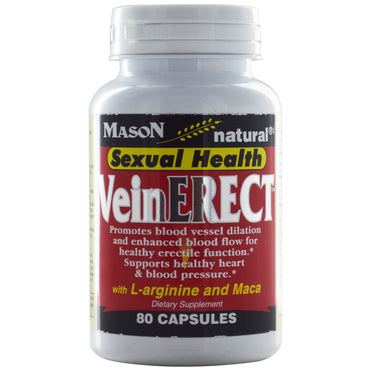 Mason Natural, Vein Erect with L-Arginine and Maca, 80 Capsules