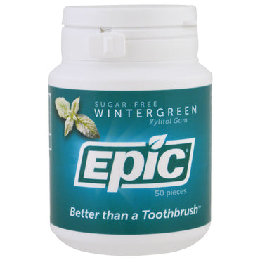 Epic Dental Xylitol Gum Sugar-Free Wintergreen 50 Pieces