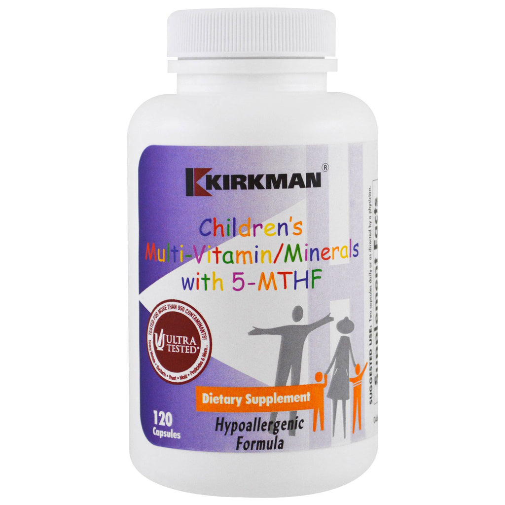 Kirkman Labs, فيتامينات/معادن متعددة للأطفال تحتوي على 5-MTHF، 120 كبسولة