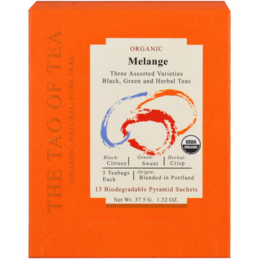 The Tao of Tea, Melange, tre olika sorter, 15 pyramidpåsar, 1,32 oz (37,5 g)