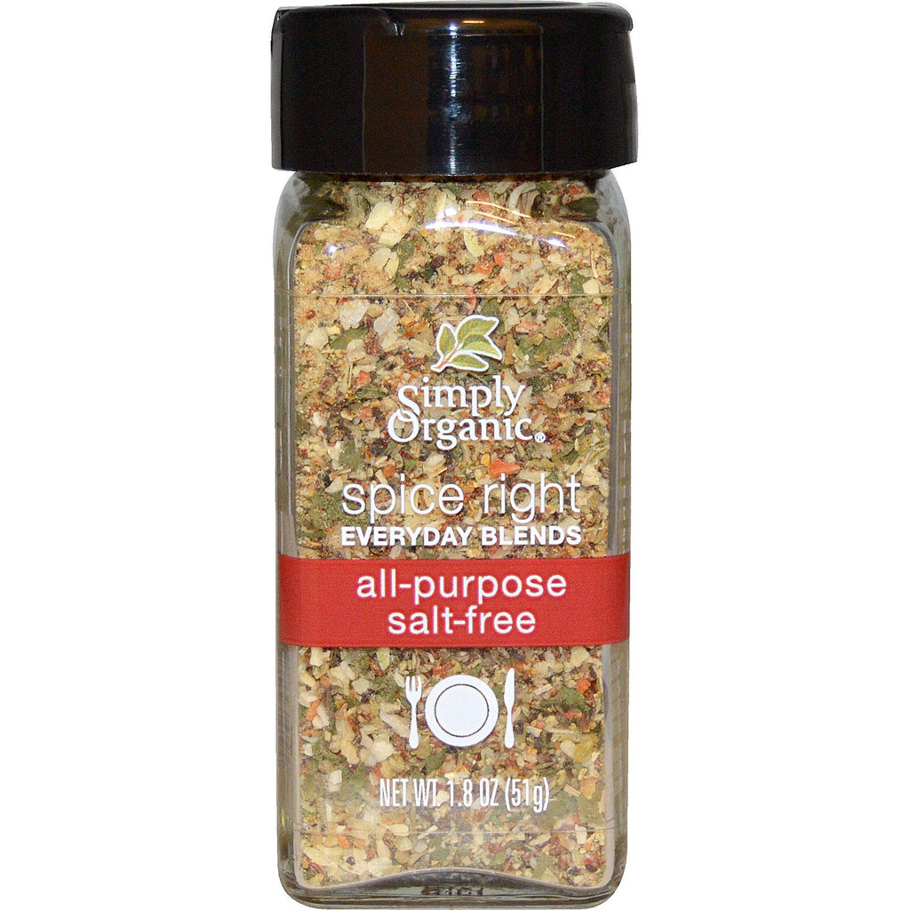 Simply, Mieszanki Spice Right do codziennego użytku, uniwersalne, bez soli, 1,8 uncji (51 g)