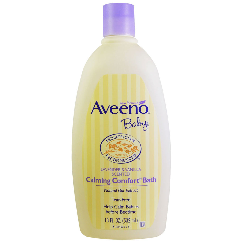 Aveeno Bain apaisant et confortable pour bébé Lavande et vanille 18 fl oz (532 ml)