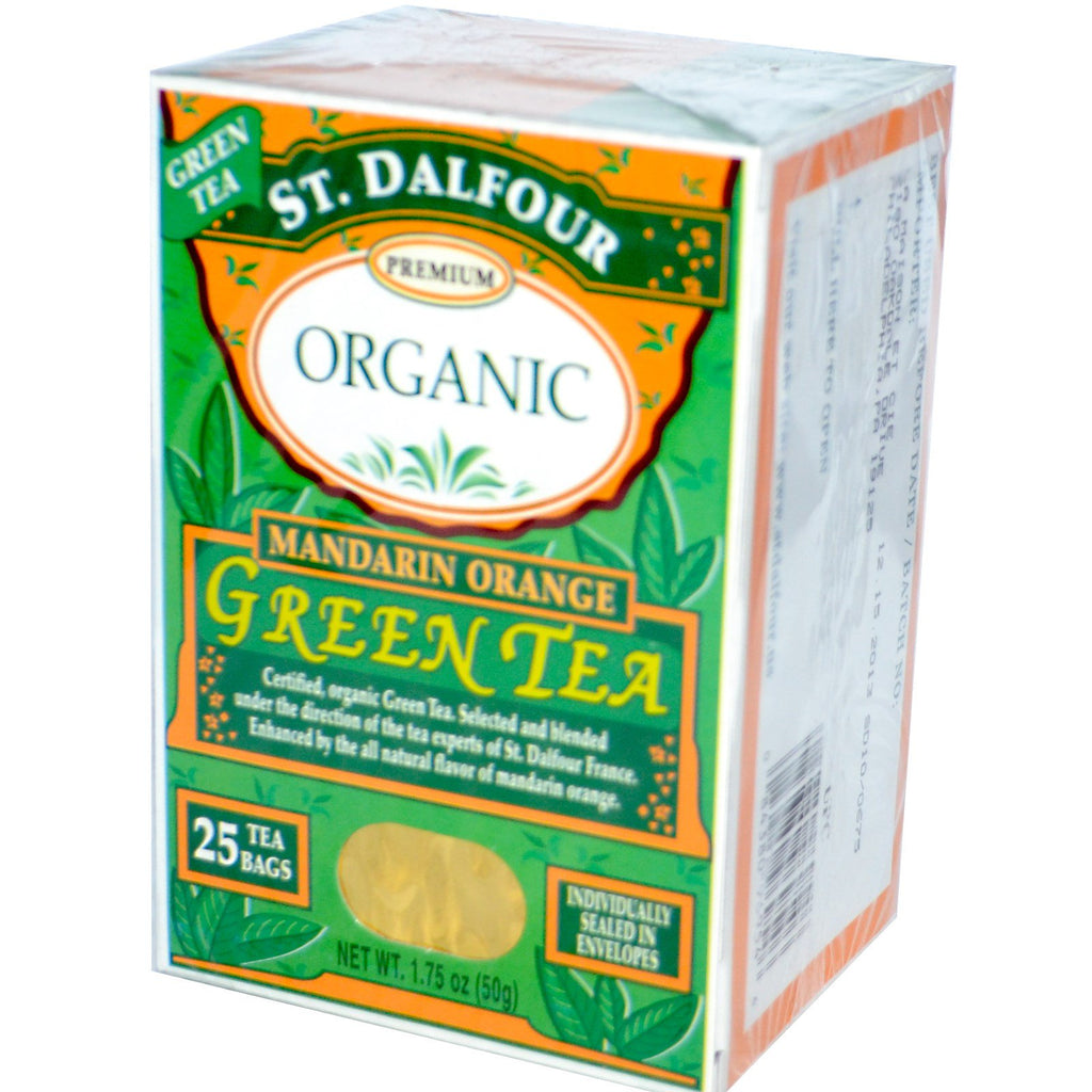 St. Dalfour, , ceai verde, mandarina, 25 pliculete de ceai, 1,75 oz (50 g)