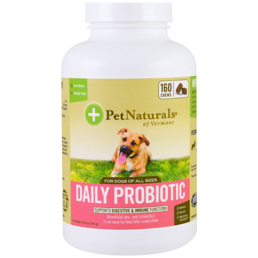 Pet Naturals uit Vermont, dagelijks probioticum, voor honden, 160 kauwsnacks