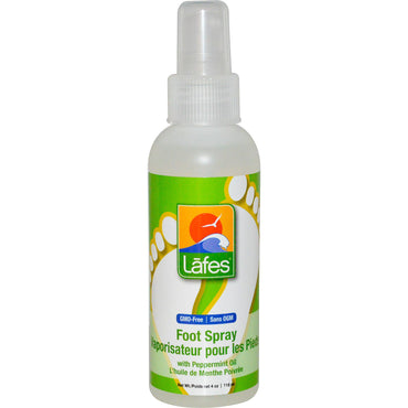 Lafe's Natural Body Care, Spray pour les pieds à l'huile de menthe poivrée, 4 oz. (118 ml)
