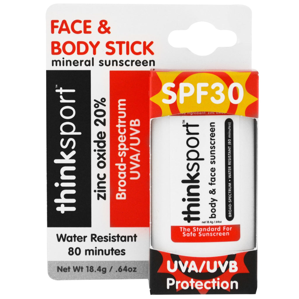 Think, Thinksport, Sunscreen Stick, SPF 30, 0.64 אונקיות (18.4 גרם)