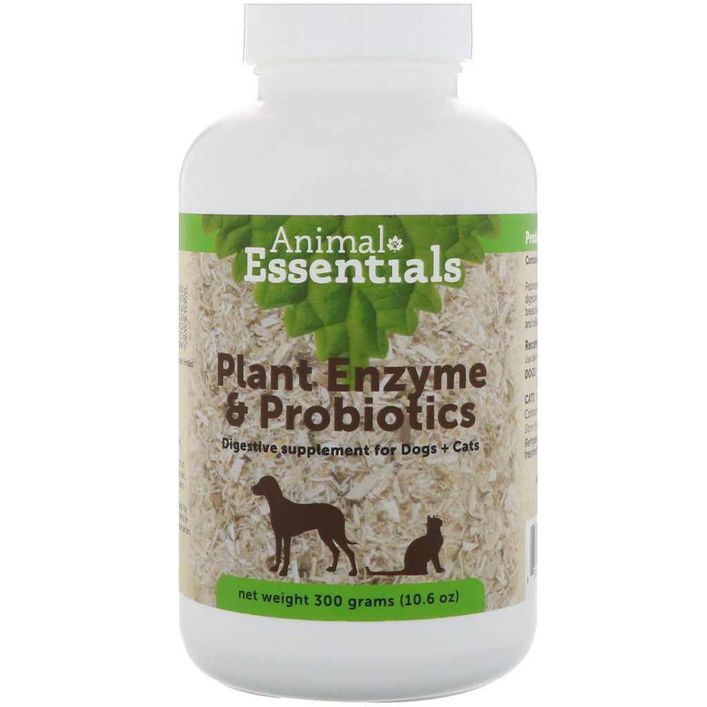 Animal Essentials, 식물 효소 및 프로바이오틱스, 개 + 고양이용, 300g(10.6oz)