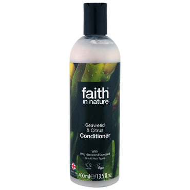 Faith in Nature, Après-shampooing, pour tous types de cheveux, algues et agrumes, 13,5 fl oz (400 ml)