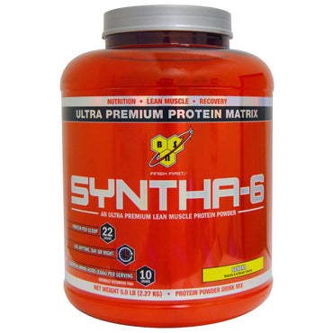 BSN, Syntha-6, matriz proteica ultra premium, plátano, 5,0 lbs (2,27 kg)