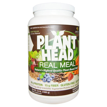 Genceutic Naturals, Plant Head, Real Meal, Choklad, 2,3 lb (1050 g)