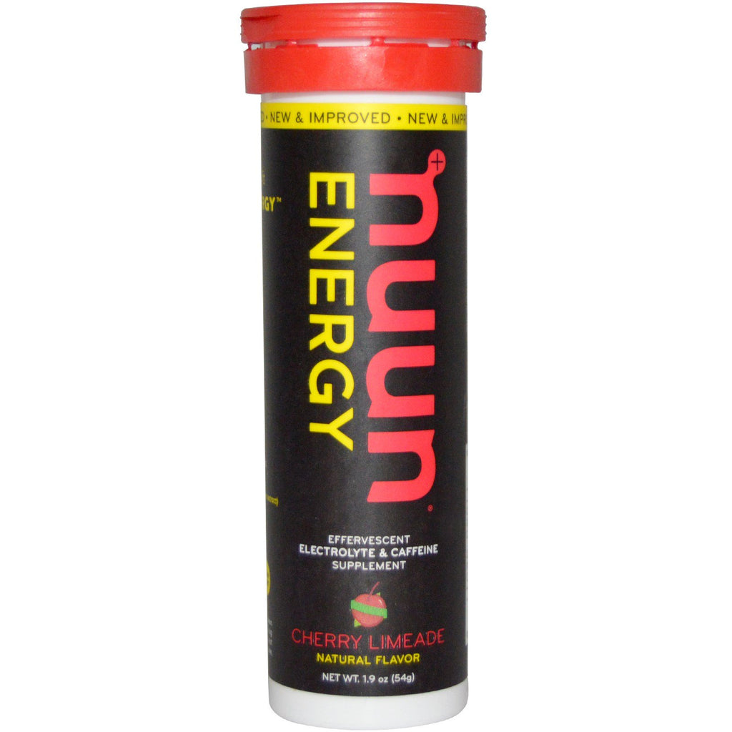 Nuun, Energy, Supplément effervescent d'électrolytes et de caféine, Cherry Limeade, 10 comprimés