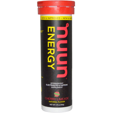 Nuun, Energy, Effervescent Electrolyte & Caffeine Supplement, Cherry Limeade, 10 Tablets