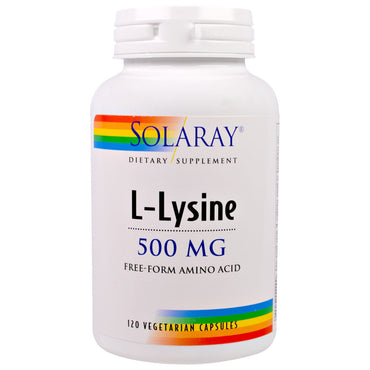 Solaray, L-lisina, 500 mg, 120 cápsulas vegetales