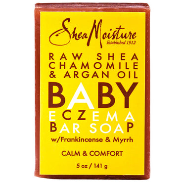 Shea Moisture, Baby Eczema Bar Soap, manzanilla de karité cruda y aceite de argán, 5 oz (141 g)