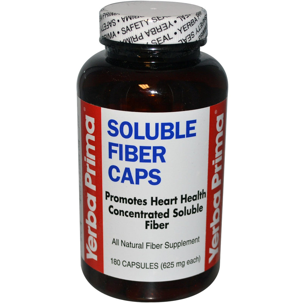Yerba Prima, opløselige fibre, 625 mg, 180 kapsler